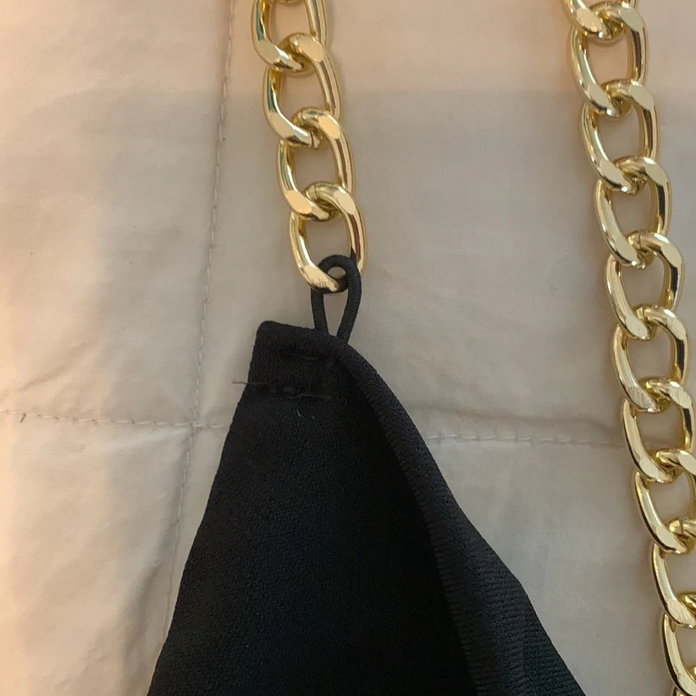 Black Chain-Strap Bodysuit